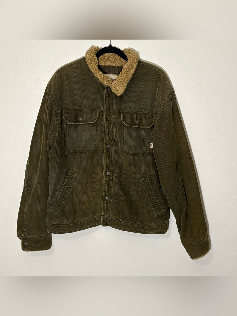 VINTAGE Abercrombie & Fitch Corduroy Sherpa Lined Trucker Jacket Men Medium Y2K
